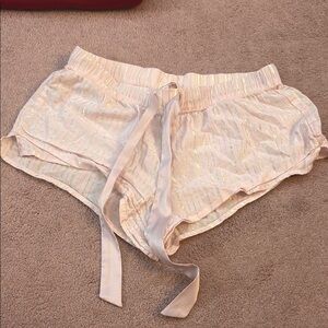 Victoria's Secret Cream Pajama Shorts with Drawstring Waist